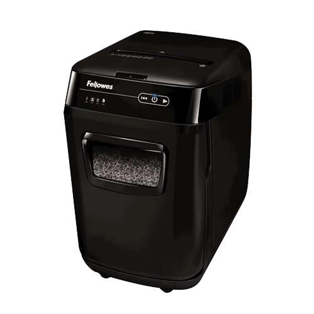 Fellowes AutoMax 200M Destructora de Papel Automatica Microcorte P-5 - Autoalimentacion 200 Hojas, Manual 10 Hojas - Capacidad de la Papelera 32L - Co 1