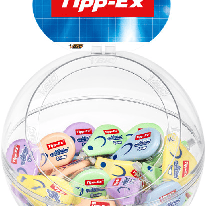 Tipp-Ex Mini Pocket Mouse Pastel Expositor con 40 Cintas Correctoras 5mm x 6m - Resistente - Escritura Instantanea 1