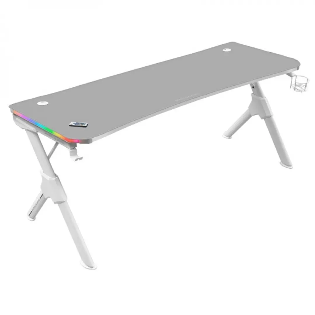 Mars Gaming MGDXLRGB Mesa Gaming - Iluminacion 3D ARGB - Espacio para 3 monitores - Estructura de acero y fibra de carbono - Ergonomia superior - Mont 1