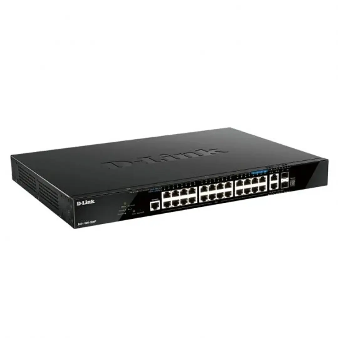 D-Link Switch Gestionado 20 Puertos Giga PoE + 4 Puertos 2.5G PoE + 2 Puertos 10G + 2 Puertos 10GSFP 1