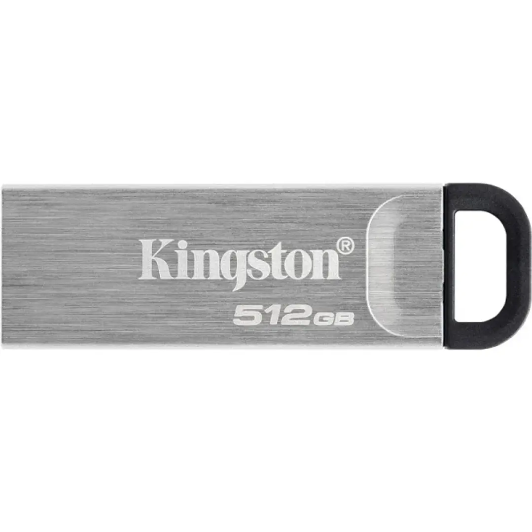 Kingston DataTraveler Kyson Memoria USB 512GB - 3.2 Gen 1 - 200 MB/s en Lectura - Diseño Metalico - Color Plata (Pendrive) 1