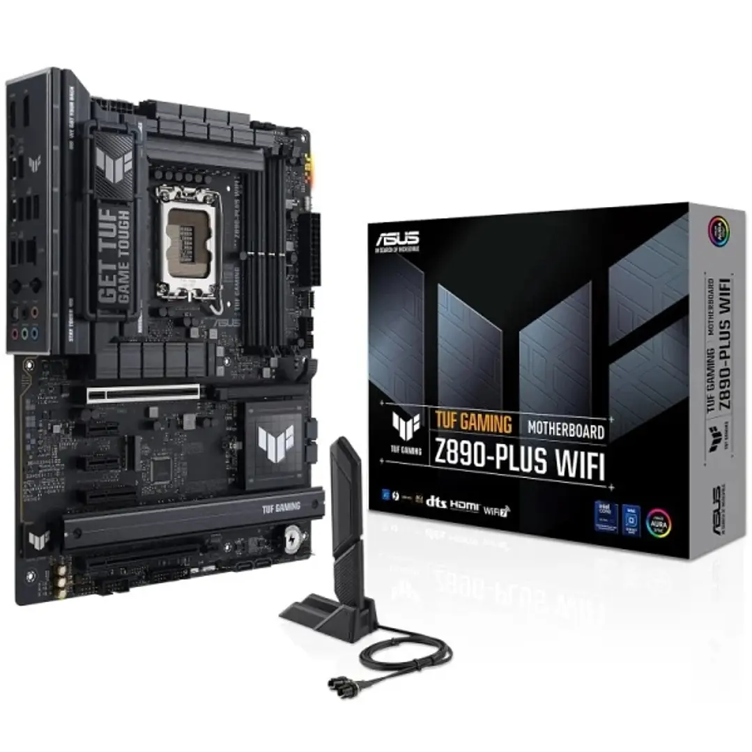 Asus TUF Gaming Z890-PLUS WIFI Placa Base LGA 1851 - WiFi, Bluetooth, HDMI, DisplayPort, 4x DDR5, 4x SATA III, M.2, PCIe 4.0 y 5.0, USB 2.0, 3.2, USB- 1