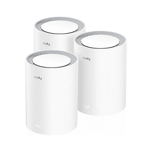 Cudy Pack de 3 Sistemas WiFi Mesh 7 Gigabit Dual Band BE3600 - Velocidad hasta 1000Mbps - 3 Puertos - Antenas Internas - Color Blanco
