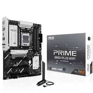 Asus Prime B850 PLUS WIFI Placa Base AM5 -WiFi, Bluetooth, 4x DDR5, 3x M2, 4x Sata III, PCIe 3.0, 4.0, 5.0,USB 2.0, 3.2, USB-C, RJ-45, HDMI, DisplayPo