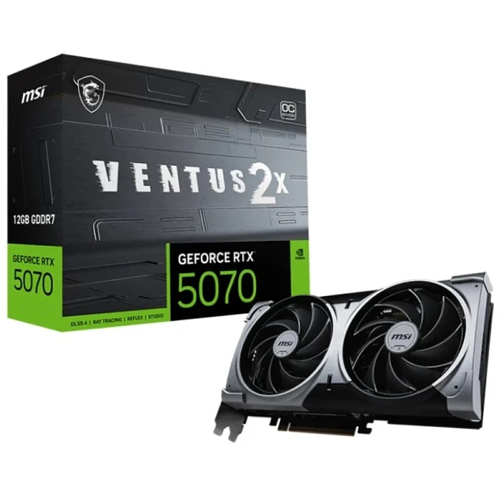 MSI GeForce RTX 5070 Ventus 2X OC Tarjeta Grafica 12GB GDDR7 Reflex 2 RTX AI DLSS4 1