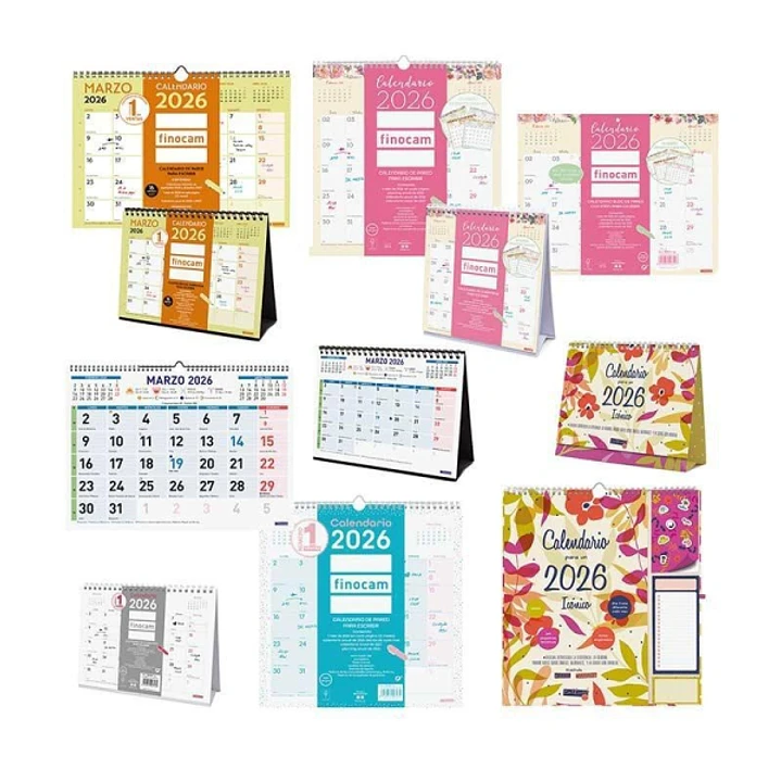 Finocam Trendy Pack de 44 Calendarios Surtidos - Anual 2026 - Color Surtidos 1