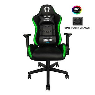 Cromad Serie Nemesis Silla Gaming RGB - Estructura Robusta - Piel Sintetica de Alta Calidad - Altura Regulable con Piston de Gas Clase 2 - Respaldo Re