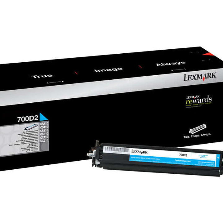 Lexmark CS310/CS410/CS510/CX310/CX410/CX510 Cyan Revelador Original - 70C0D20/700D2 1