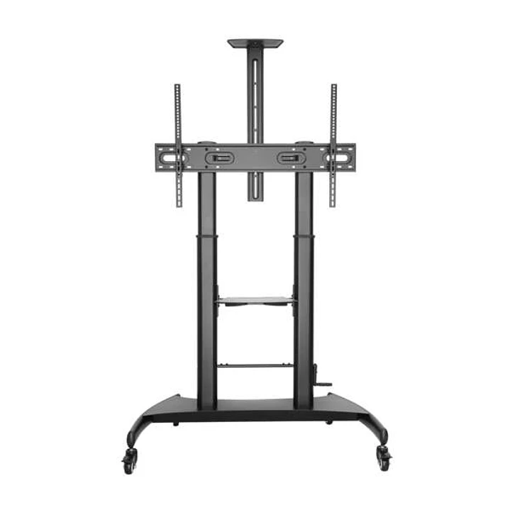 Aisens Soporte de Suelo ECO con Ruedas y Manivela - Bandeja para DVD y Soporte de Camara para Monitor/TV - Hasta 100Kg - De 60 a 100 Pulgadas - Color  1