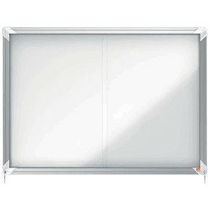 Nobo Vitrina Interior para 8 Hojas A4 con Superficie Magnetica y Puerta Deslizante - 689x972x54mm - Superficie Blanca Metalica y Magnetica de Borrado 