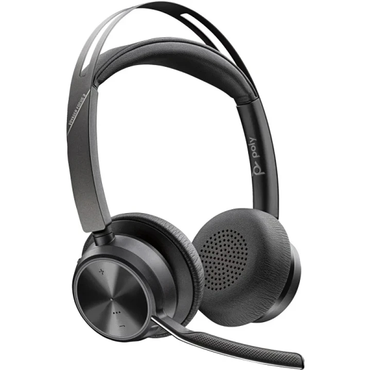 HP Poly Voyager Focus 2 Auriculares con Microfono Bluetooth 5.1 - Cancelacion de Ruido - Almohadillas Acolchadas - Autonomia hasta 40h - Control en Au 1