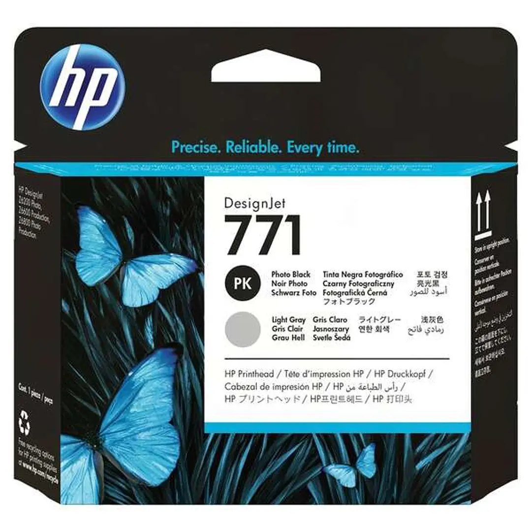 HP 771 Cabezal de Impresion Original - Negro Photo, Gris Light - CE020A 1