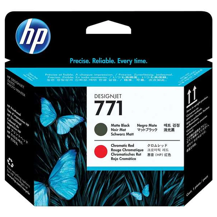HP 771 Cabezal de Impresion Original - Negro Mate, Rojo Cromatico - CE017A 1