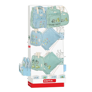 Safta Expositor con 10 Ganchos para Mochilas - Carton Reciclado - Estructura Robusta - Facil de Colocar - Presentacion Visual Atractiva - 650x280x1580