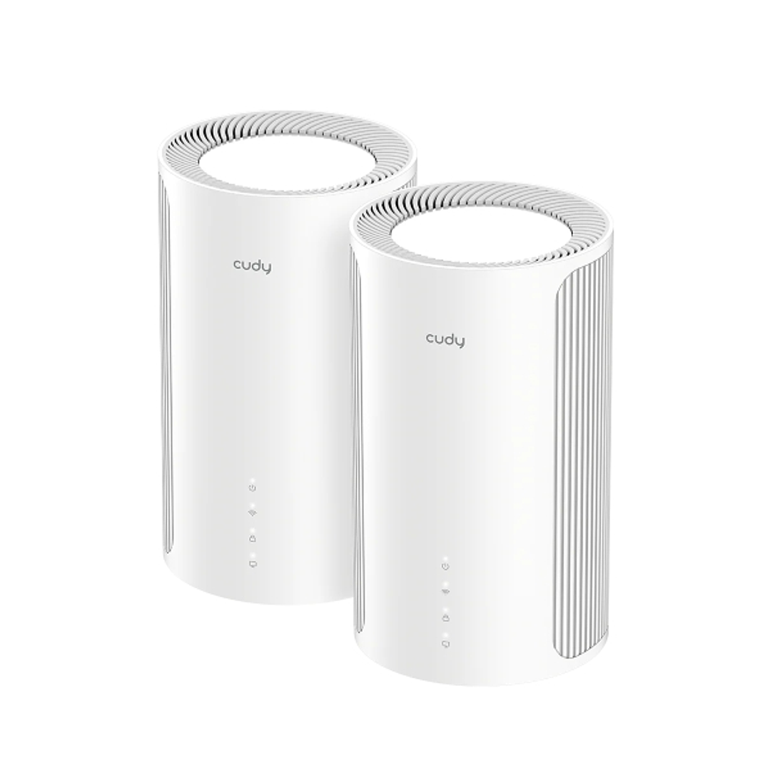 Cudy BE11000 Pack de 2 Sistemas WiFi 7 Mesh 2.5G Tribanda - Tecnologia MLO - Servidor y Cliente VPN - Ethernet 2.5Gbps - hasta 200 Dispositivos - Cont 1
