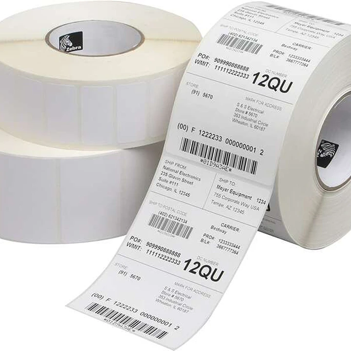 Zebra Z-Perform 1000T Pack de 12 Rollos de Etiquetas Originales Perforadas 152x102 mm - 475 Unidades por rollo - 800294-605 1