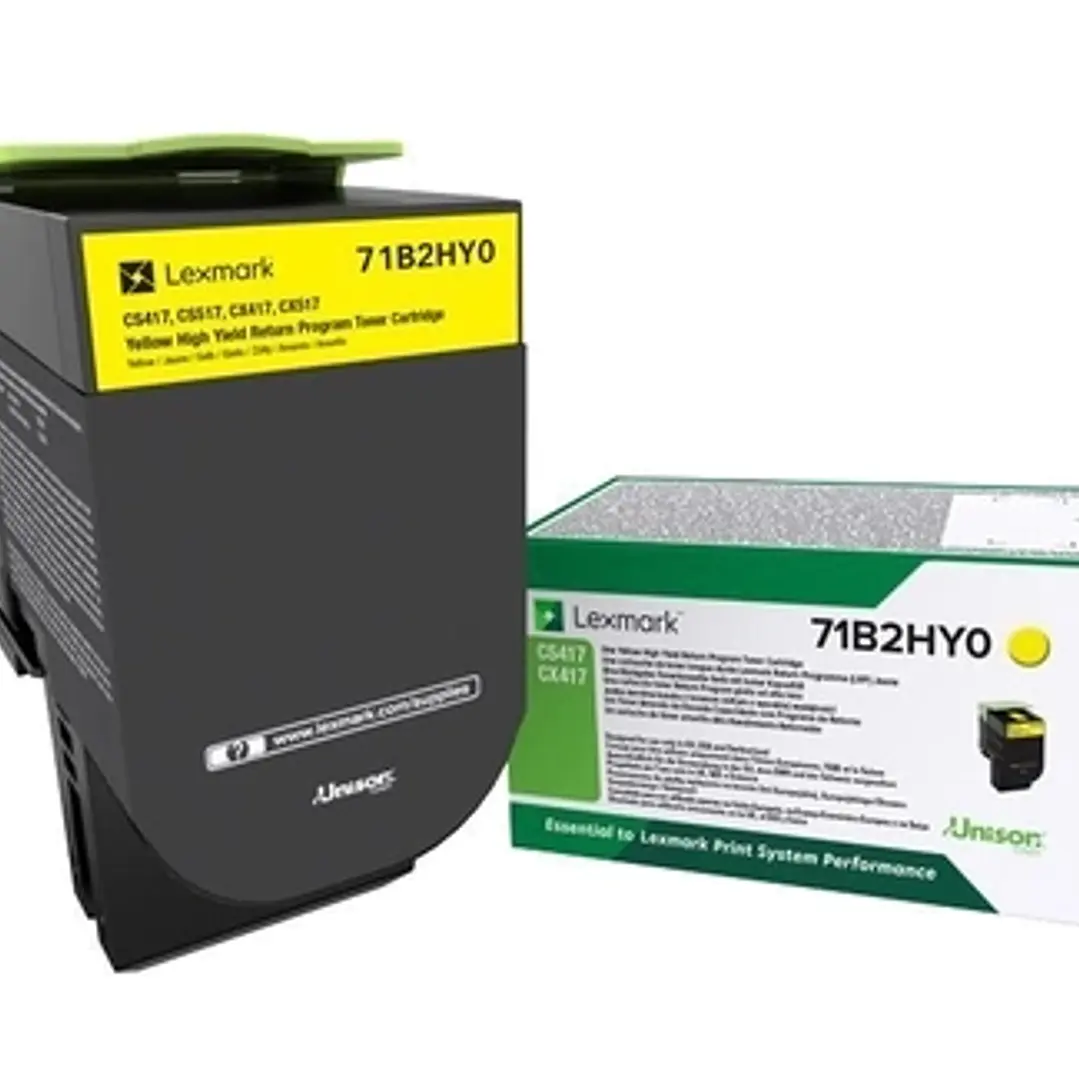 Lexmark CS417/CX417/CS517/CX517 Amarillo Cartucho de Toner Original - 71B2HY0/71B0H40 1