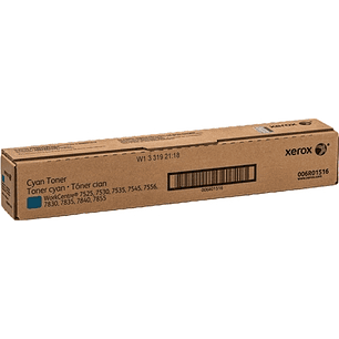 Xerox WorkCentre 7525/7535/7545/7830 Cyan Cartucho de Toner Original - 006R01516