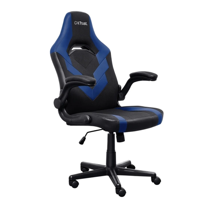 Trust GXT 703B Riye Silla Gaming - Reposabrazos - Ruedas de Nylon - Piston de Gas Clase 4 - Base Metal - Peso Max. 140Kg - Color Negro/Azul 1