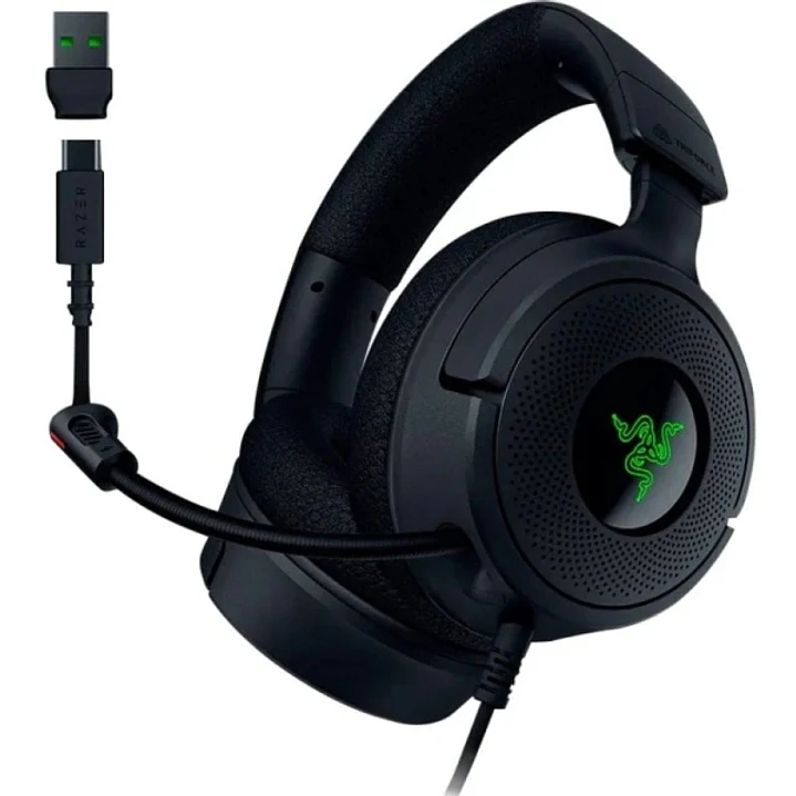Razer Kraken V4 X Auriculares Gaming - Microfono Plegable Cardioide Razer HyperClear - Sonido 7.1 - Multiplataforma - Conexion USB - Color Negro 1