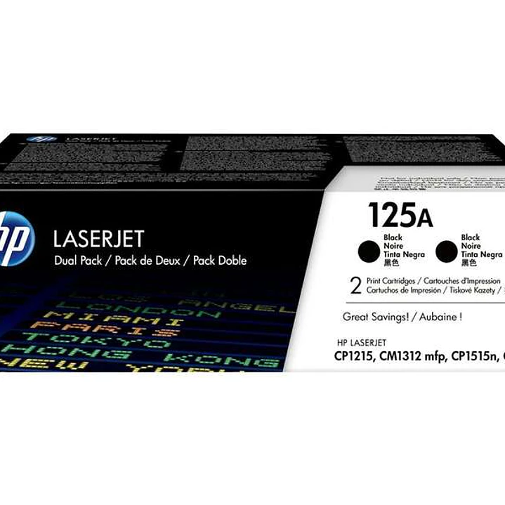 HP CB540A Negro Pack de 2 Cartuchos de Toner Originales - 125A 1