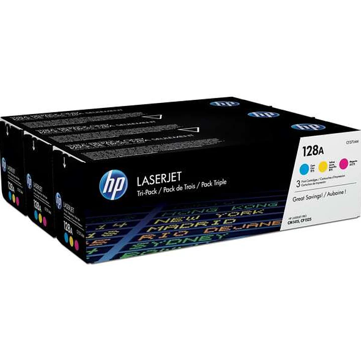 HP CE321A/CE322A/CE323A Pack de 3 Cartuchos de Toner Originales - 128A 1