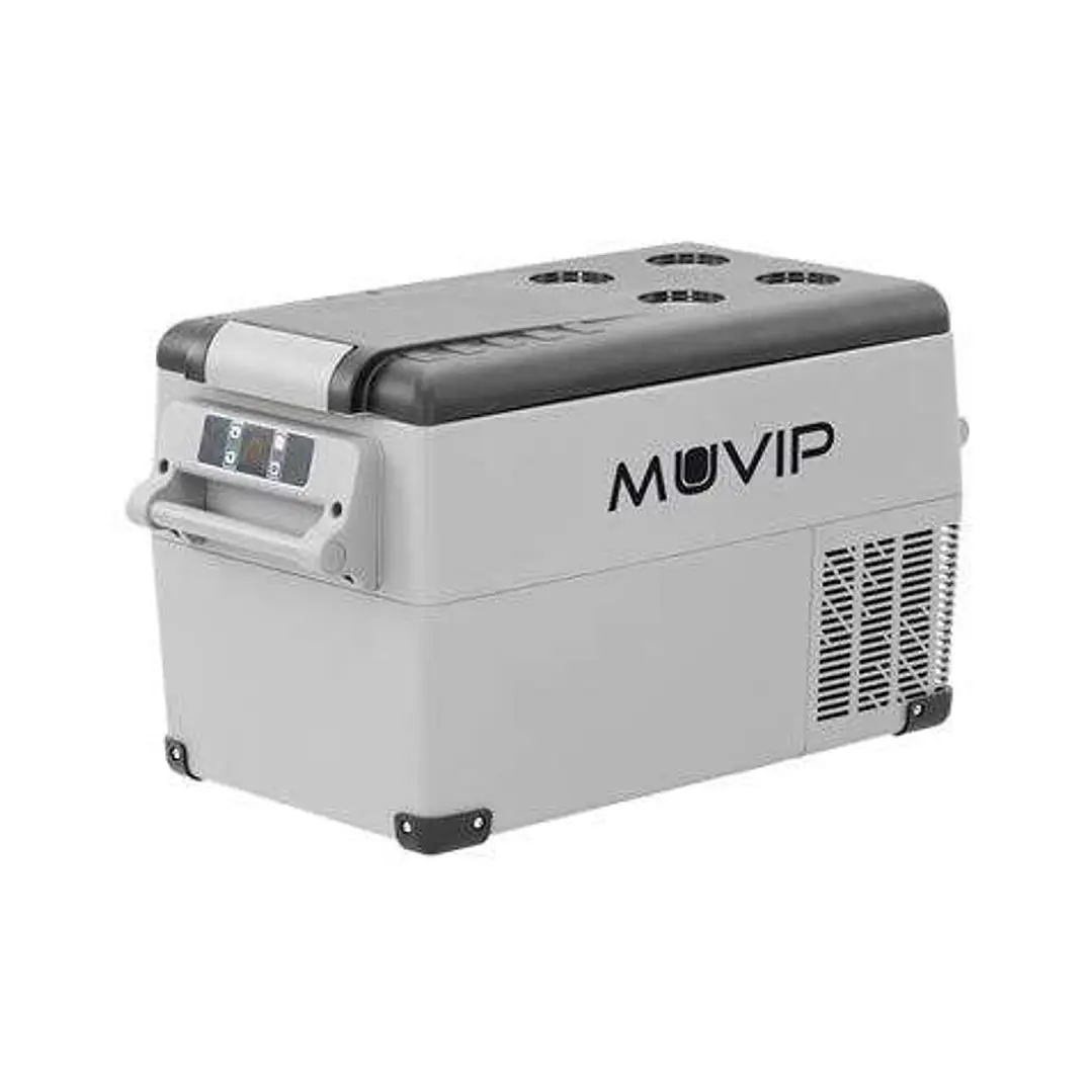 Muvip Nevera Portatil de Compresor 35L - Proteccion Bateria Vehiculo - Luz LED - Temperatura -20º/+20º - Conexion 12/24/220V - Consumo 50W - Compresor 1