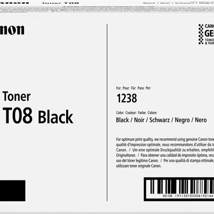 Canon T08 Negro Cartucho de Toner Original - 3010C006 1