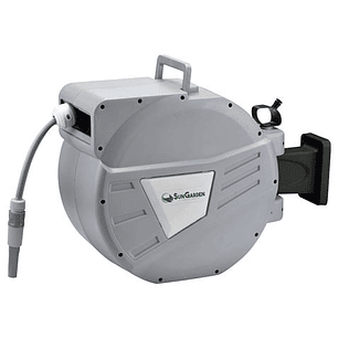 Sungarden SG0166 Manguera 30 Metros - Recogedor Automatico con Guia - Funcion de Retraccion Lenta - Soporte Para Instalacion en Pared - Giro 180 - Col
