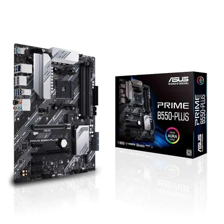Asus Prime B550 Plus Placa Base AMD 4x DDR4, M.2, 6x SATA III, HDMI, DisplayPort, RJ-45, USB 2.0, 3.2 - Factor de Forma ATX 1