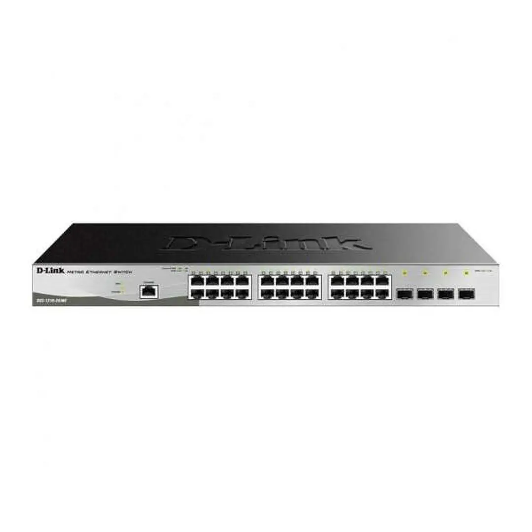 D-Link Switch Semigestionable 24 Puertos Gigabit PoE 370W + 4 Puertos Giga Combo 1