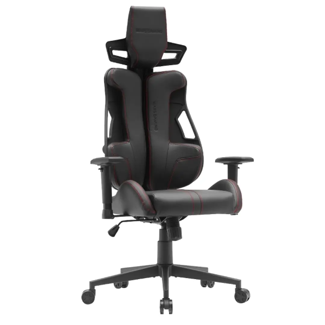 Mars Gaming MGC-ELITE Silla Gaming Premium - Ruedas XL - Piston de Gas Clase 4 - Respaldo Flexible Adaptativo - Reposabrazos Ajustables - 700x720x1370 1