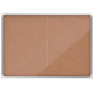 Nobo Vitrina Interior 18 Hojas A4 Corcho Puerta Deslizante - Superficie Autorregenerable - Aluminio - Color Natural