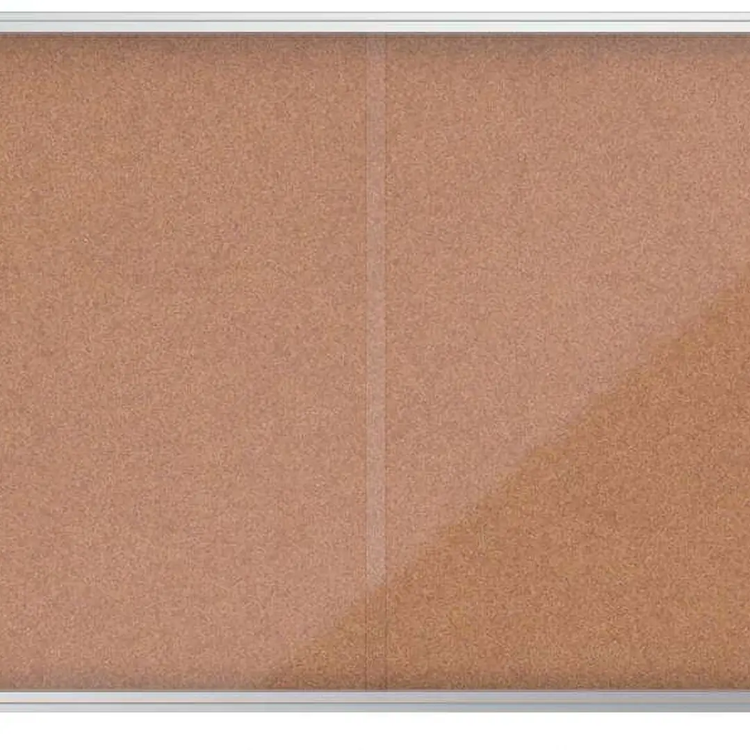 Nobo Vitrina Interior 18 Hojas A4 Corcho Puerta Deslizante - Superficie Autorregenerable - Aluminio - Color Natural 1