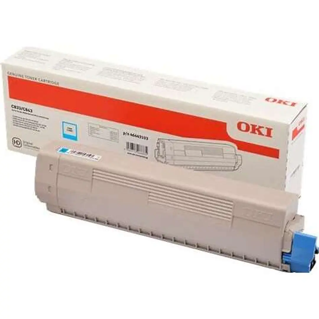 OKI C833/C843 Cyan Cartucho de Toner Original - 46443103 1