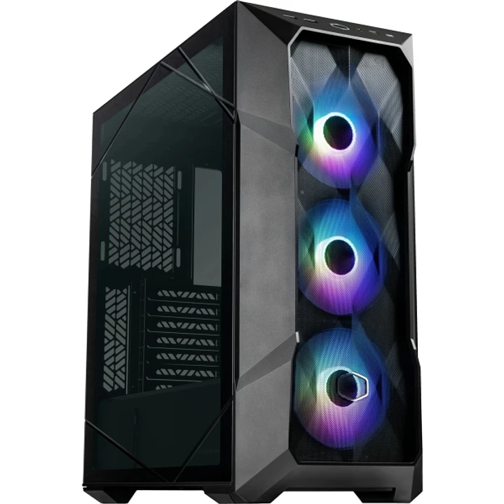 Cooler Master TD500 Mesh V2 Caja Gaming - Frontal MESH - 3 Ventiladores CF120 ARGB - Lateral Vidrio Templado - Soporta Refrigeracion Liquida - Color N 1