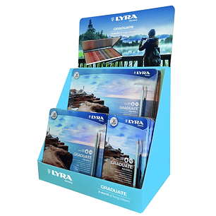 Lyra Graduate Expositor Lapices de Colores Acuarelables - Hexagonal - Colores Surtidos