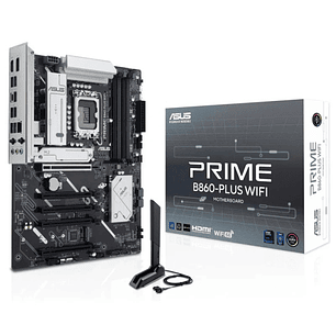 Asus Prime B860M-PLUS WIFI Placa Base LGA 1851 - WiFi, Bluetooth, 4x DDR5, 2x M2, 4x SATA III, PCIe 4.0, 5.0, USB 2.0, 3.2, USB-C, RJ-45, HDMI, Displa