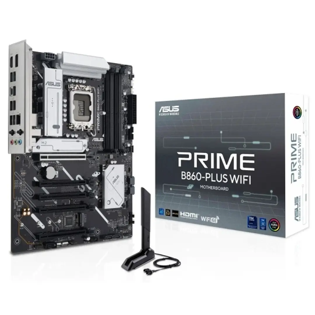 Asus Prime B860M-PLUS WIFI Placa Base LGA 1851 - WiFi, Bluetooth, 4x DDR5, 2x M2, 4x SATA III, PCIe 4.0, 5.0, USB 2.0, 3.2, USB-C, RJ-45, HDMI, Displa 1