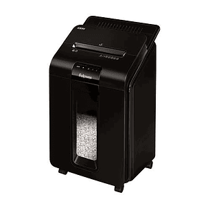 Fellowes AutoMax 100M Destructora de Papel Automatica Minicorte P-4 - Autoalimentacion 100 Hojas, Manual 10 Hojas - Papelera de 23L - Color Negro