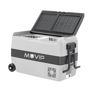Muvip Nevera Compresor Portatil 44 Litros - Temperatura entre -20º/+20º - 80W - Doble Zona - Asas de Transporte y Tirador - Ruedas - Compresor Silenci