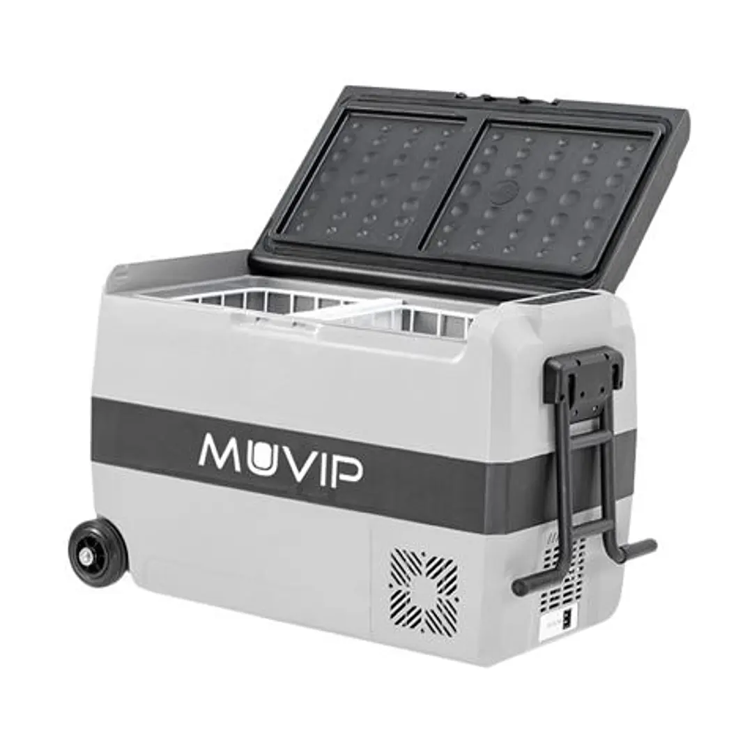 Muvip Nevera Compresor Portatil 44 Litros - Temperatura entre -20º/+20º - 80W - Doble Zona - Asas de Transporte y Tirador - Ruedas - Compresor Silenci 1
