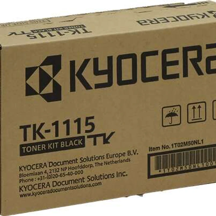 Kyocera TK1115 Negro Cartucho de Toner Original - 1T02M50NL0/1T02M50NL1 1