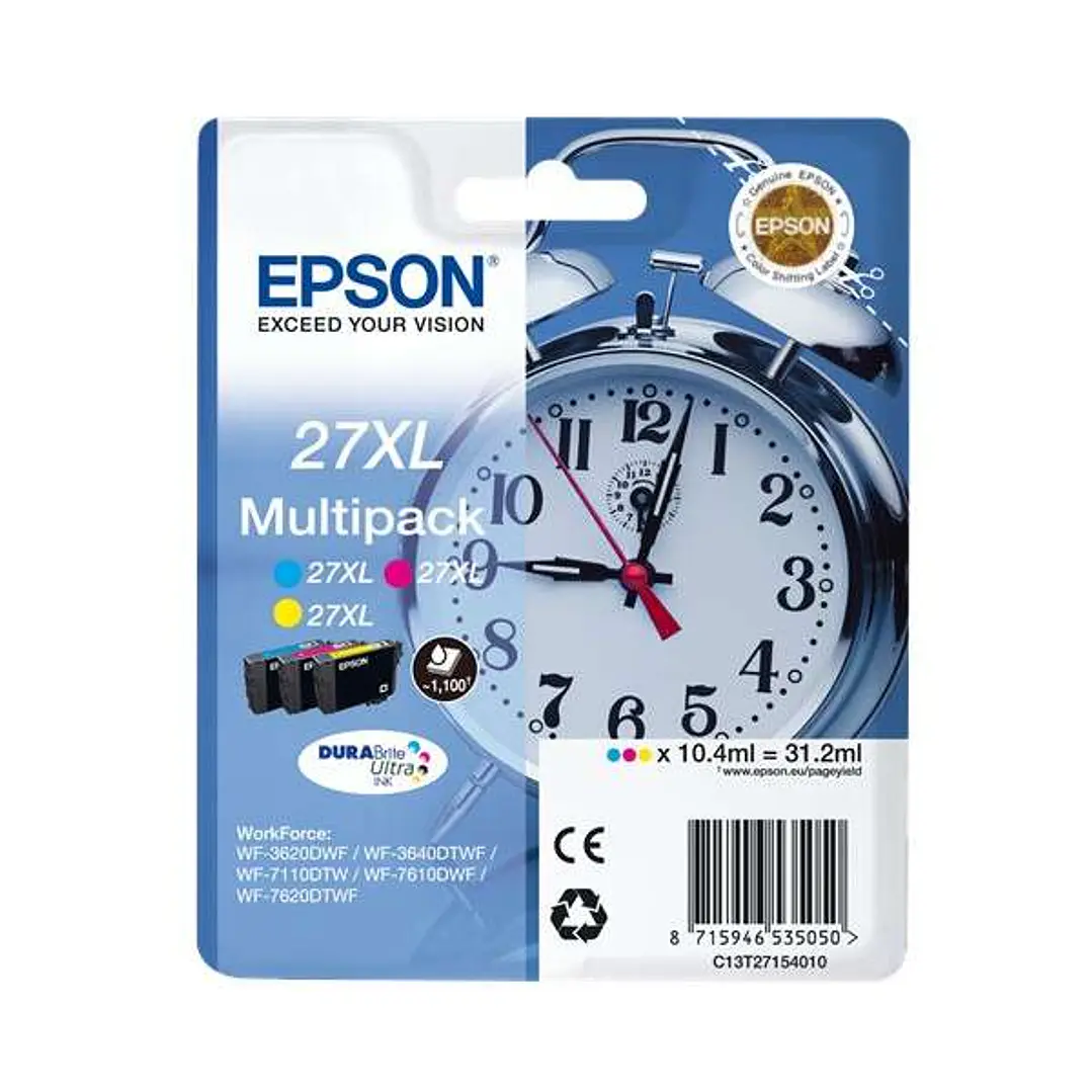 Epson T2715 (27XL) Pack de 3 Cartuchos de Tinta Originales - C13T27154012 1
