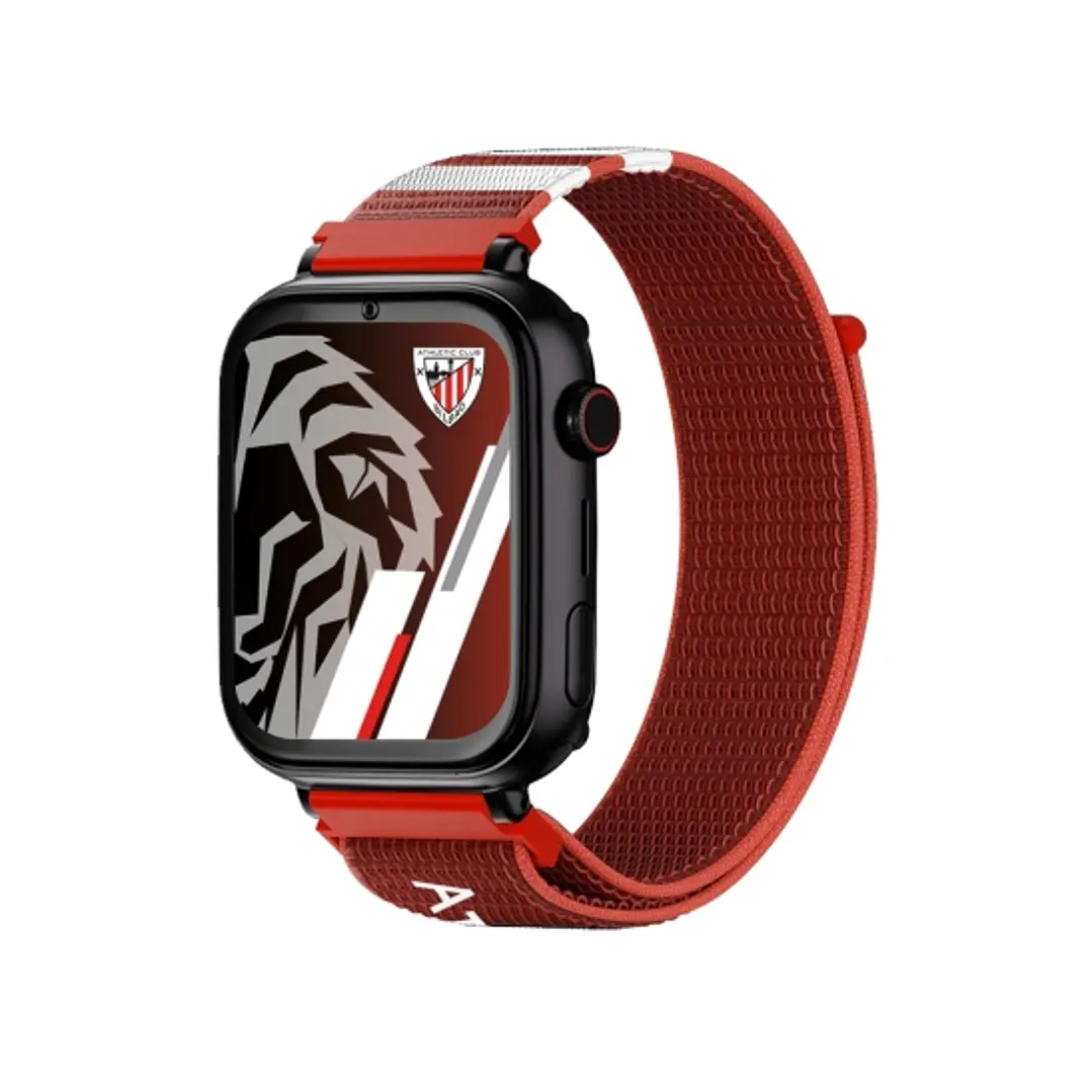 Savefamily Reloj Inteligente Smartwatch Infantil Savewatch Plus Edicion Athletic Club con GPS y Llamada - Correa Tela Roja 1