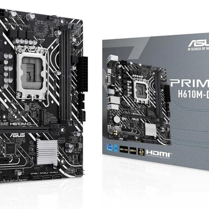 Asus Prime H610M-D Placa Base Intel1700 2x DDR5 - HDMI, M.2, PCIe3.0, 4x Sata III, USB 3.2, MicroATX 1