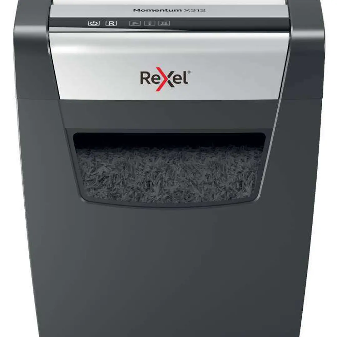 Rexel Momentum x312 Destructora de Papel Manual Corte Confeti P-3 - Destruye hasta 12 Hojas - Funcionamiento Ininterrumpido 6min - Papelera de 23L - C 1