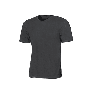 Upower Linear Camiseta Basica de Jersey de Algodon - Talla S - Estructura Tubular sin Costuras, Cuello Acanalado, Proteccion DPI1 - Color Gris Meteori