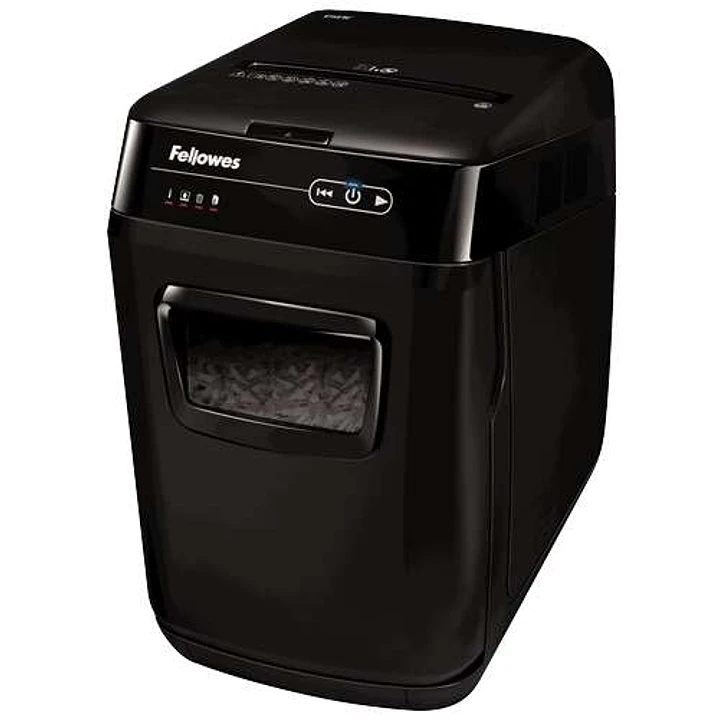 Fellowes AutoMax 150C Destructora de Papel Automatica Corte en Particulas P-4 - Autoalimentacion 150 Hojas, Manual 8 Hojas - Papelera de 32L - Color N 1