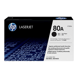 HP CF280A Negro Cartucho de Toner Original - 80A